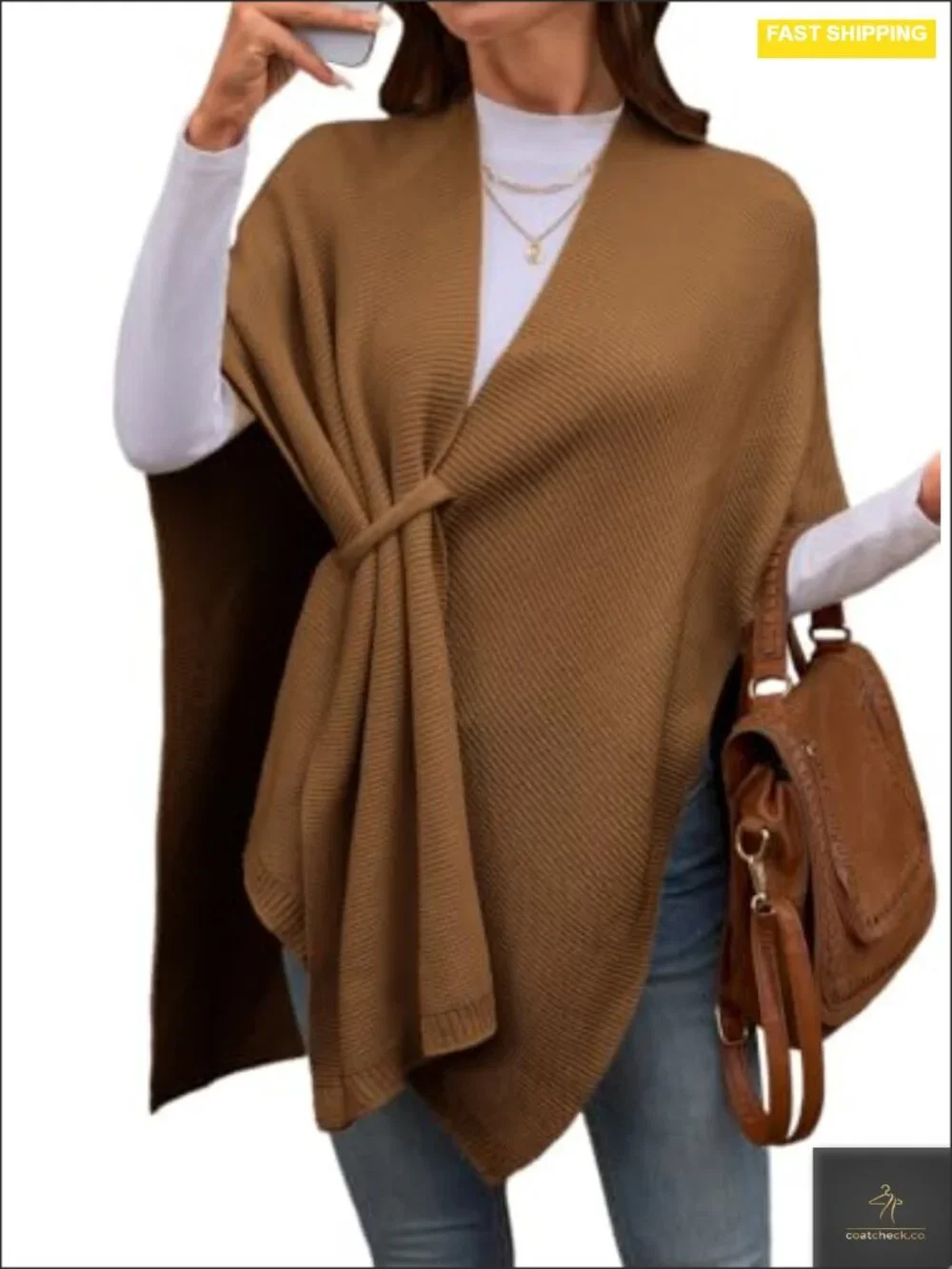 Women's Shawl Wrap Poncho, Soft Open Front Knit Cape, Evening Dress Layer